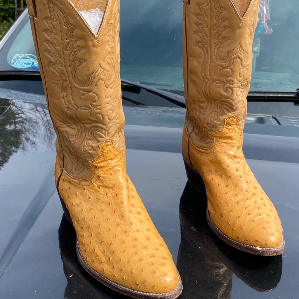 Justin full quill ostrich cowboy boots